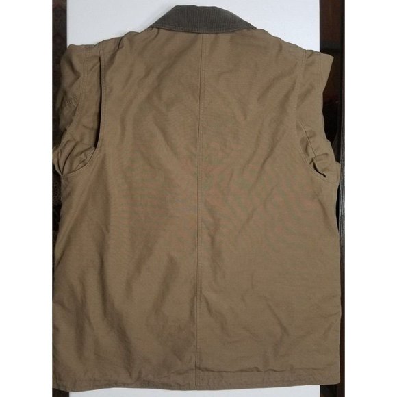 Lands' End Flannel Lined Brown Canvas Chore Field Jacket Coat Men's Size XL Tall - Picture 14 of 16